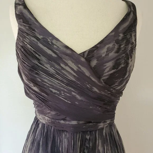 NEW black gray grey Short silk cocktail Dress bridesmaid party wedding striped